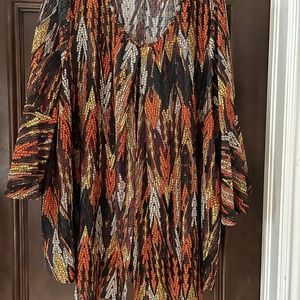 BEAUTIFUL - FALL COLORS - LAYERED TUNIC - 2X
